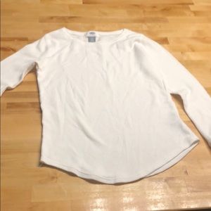 Long sleeved white thermal shirt